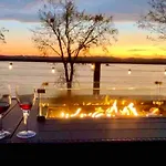Panoramic Sunset View Waterfront Firepit